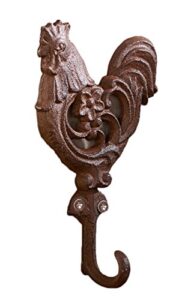 giftcraft 7" cast iron rooster shaped wall hook