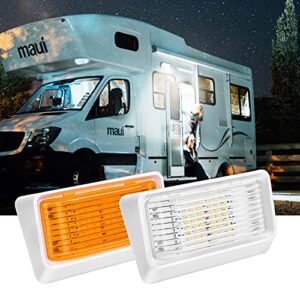 Kohree 320Lumen LED RV Porch Light Exterior Utility Light 12v Lighting Fixture, Replacement Lighting for RVs, Trailers, Campers, 5th Wheels. White Base, Clear and Amber Lenses Included