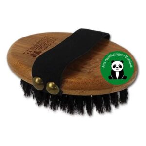 alcott bamboo groom palm brush with boar bristles for pets