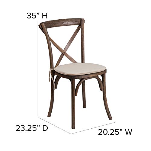Flash Furniture 2 Pk. HERCULES Series Early American Cross Back Chair with Cushion