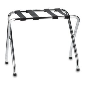 ustech x-shape single tier foldable sturdy luggage rack with nylon straps & rubber feet for added stability | metal stand shoe rack for guest room storage | perfect for small spaces