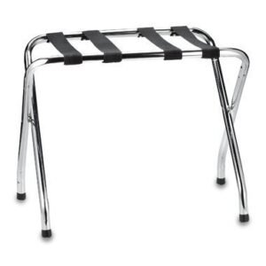 USTECH X-Shape Single Tier Foldable Sturdy Luggage Rack with Nylon Straps & Rubber Feet for Added Stability | Metal Stand Shoe Rack for Guest Room Storage | Perfect for Small Spaces