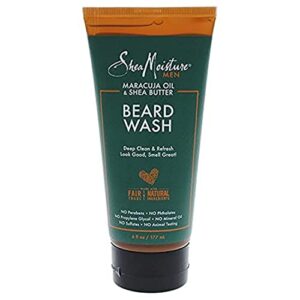 sheamoisture beard wash for a full beard maracuja oil & shea butter to deep clean and refresh beards 6 oz
