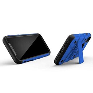 Zizo Bolt Series Compatible with iPhone X Case Military Grade Drop Tested with Screen Protector, Kickstand and Holster iPhone Xs Blue Black