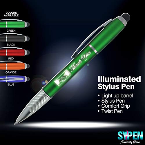 Thank You Pen for Your Boss Coworker Wife Husband Dad Mom Doctor, 3 in1 Stylus+ Metal Ballpoint Pen+LED Flashlight-Compatible with Most Phones and Touch Screen Devices, Multicolor 5 Pack