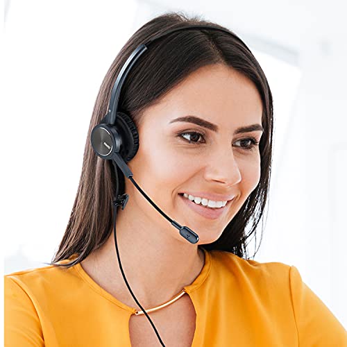 MAIRDI Telephone Headset with Microphone Noise Canceling, Binaural with RJ9 Jack & 3.5mm Connector for Office Call Center Deskphone Cell Phone PC Laptop, Work for Cisco 7941 7965 6941 7861 8811 8961