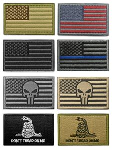 wzt bundle 8 pieces american flag tactical morale military patch set