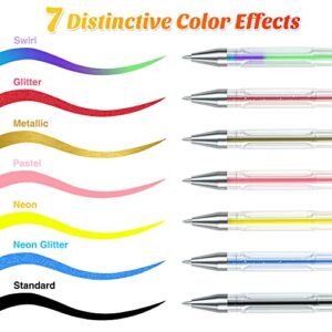 feela 360 Colors Gel Pens Set 180 Unique Gel Pen Plus 180 Refills for Adult Coloring Books Drawing