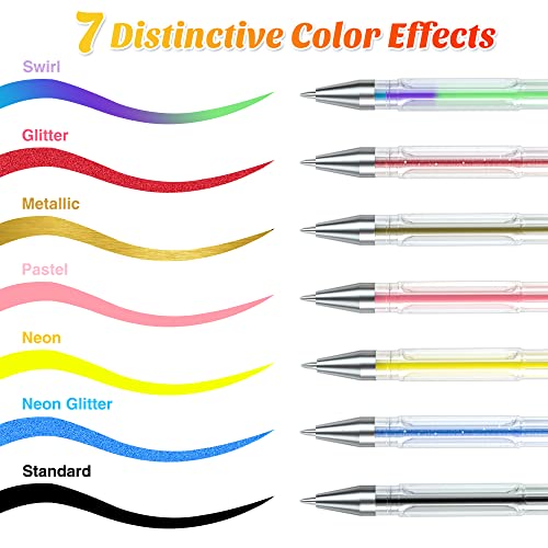 feela 360 Colors Gel Pens Set 180 Unique Gel Pen Plus 180 Refills for Adult Coloring Books Drawing