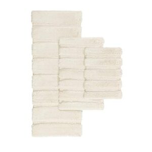 Madison Park Tufted Pearl Channel Absorbant Quick Dry - Washable Bath Mat , Casual Solid Shower Bathroom Rug, 21x34, Wheat