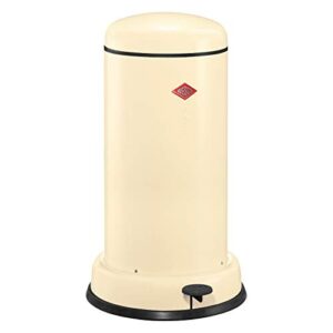 wesco baseboy stainless steel waste bin in almond with a volume of 20 litres - with foot pedal 38 x 38 x cm