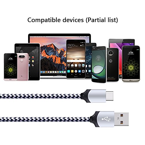 5Pack 6ft Fast USB Type C Cable Phone Charger Cord Compatible for Samsung Galaxy S23 S22 S21 S20 FE Ultra S10 S10+ S9 S8 Plus Note 20 Ultra 10 9 8 A51 A71 A53 A14 5G, LG G5 G6 G7 G8 V60 LG Stylo 4/5/6