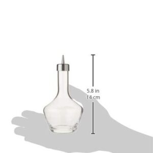 Viski Bitters Bottle with Stainless Steel Dasher Top Liquor Pourers, 6 oz, Clear