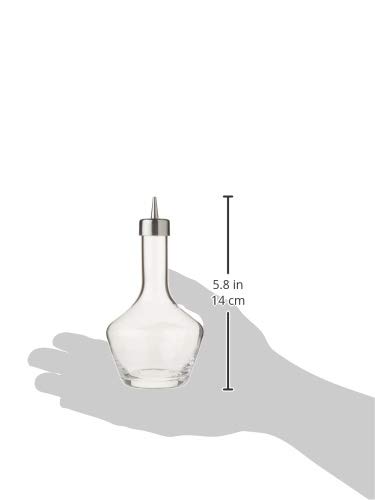 Viski Bitters Bottle with Stainless Steel Dasher Top Liquor Pourers, 6 oz, Clear