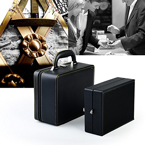 Oirlv Black Leather Travel Jewelry Box Jewelry Storage Case