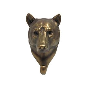 pacific giftware wild animal head single wall hook hanger animal shape rustic faux bronze decorative wall sculpture (bear)