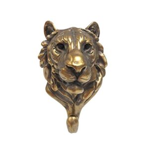 pacific giftware wild animal head single wall hook hanger animal shape rustic faux bronze decorative wall sculpture (tiger)