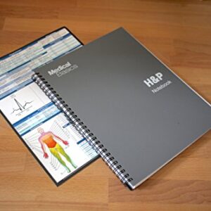 H&P notebook Plus 8.5"x10" (Large Print) - Medical History and Physical notebook, 70 medical templates with perforations