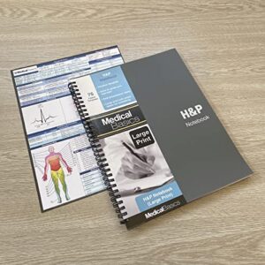 H&P notebook Plus 8.5"x10" (Large Print) - Medical History and Physical notebook, 70 medical templates with perforations