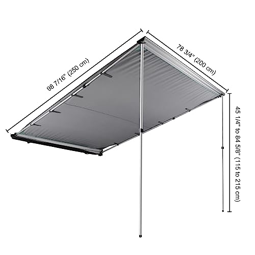 Yescom 6.6'x8.2' Car Side Awning Rooftop Pull Out Tent Shelter PU2000mm UV50+ Shade SUV Outdoor Camping Travel Grey