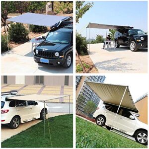 Yescom 6.6'x8.2' Car Side Awning Rooftop Pull Out Tent Shelter PU2000mm UV50+ Shade SUV Outdoor Camping Travel Grey