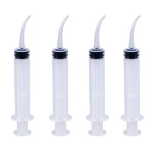 4pcs disposable dental irrigation syringe with curved tip colostrum syringes for dental care