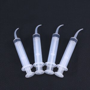 4pcs Disposable Dental Irrigation Syringe with Curved Tip Colostrum Syringes for Dental Care