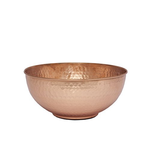 GoCraft Pure Copper Mixing Bowl with Hammered Finish for Salad, Egg Beating, Decorative & Kitchen Serving Purposes - 7.5" (Medium)