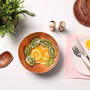 GoCraft Pure Copper Mixing Bowl with Hammered Finish for Salad, Egg Beating, Decorative & Kitchen Serving Purposes - 7.5" (Medium)