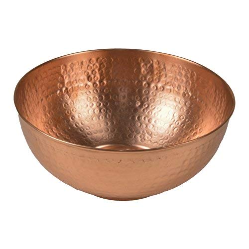 GoCraft Pure Copper Mixing Bowl with Hammered Finish for Salad, Egg Beating, Decorative & Kitchen Serving Purposes - 7.5" (Medium)