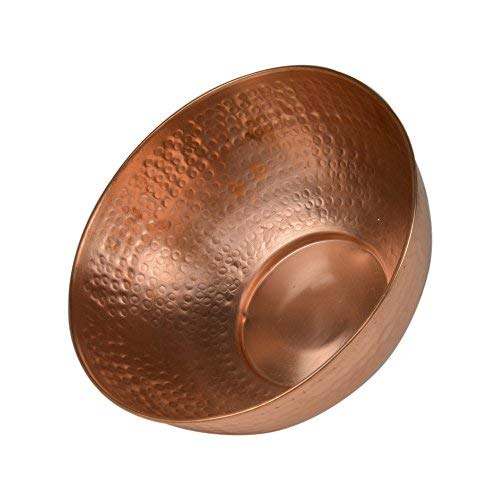 GoCraft Pure Copper Mixing Bowl with Hammered Finish for Salad, Egg Beating, Decorative & Kitchen Serving Purposes - 7.5" (Medium)