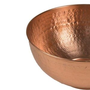 GoCraft Pure Copper Mixing Bowl with Hammered Finish for Salad, Egg Beating, Decorative & Kitchen Serving Purposes - 7.5" (Medium)