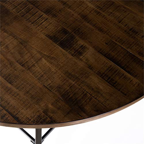 Furniture of America Haliana 45" Round Counter Height Dining Table in Weathered Brown Gray