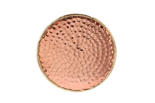 GoCraft Hammered Copper Coasters | Handmade Coasters with Padded Cork Protection for Drinks, Beverages & Wine/Bar Glasses (Set of 4)