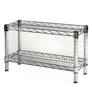 shelving inc. 8" d x 24" w chrome wire shelving with 2 shelves
