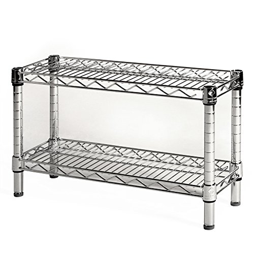 Shelving Inc. 8" d x 24" w Chrome Wire Shelving with 2 Shelves