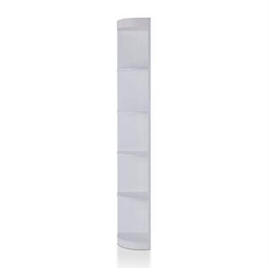 Furniture of America Maleena Contemporary Wood 5-Shelf Corner Bookcase in White