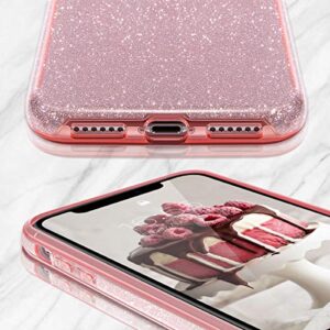 MATEPROX iPhone Xs/X Pink Glitter Bling Sparkle Case for Girls & Women - 5.8" Bumper, Shock-Absorbent