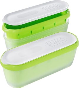 sumo ice cream containers for homemade ice cream - 2 ice cream containers - 1.5 quart each - green