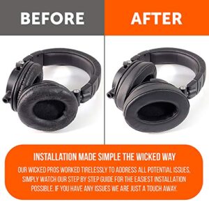 WC Wicked Cushions PadZ - Thick & Soft Ear Pads for ATH M50X / M40X / SteelSeries Arctis/HyperX Cloud & Alpha/Logitech G Pro X/Compatible with Over 50 Headphones | Black