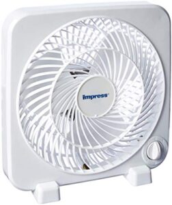 impress im-719bx box fan, 9 inches, white