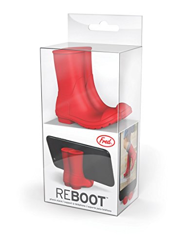 Genuine Fred 5216342 REBOOT Silicone Rain Boots Mobile Phone Stand, Red