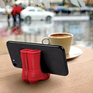 Genuine Fred 5216342 REBOOT Silicone Rain Boots Mobile Phone Stand, Red