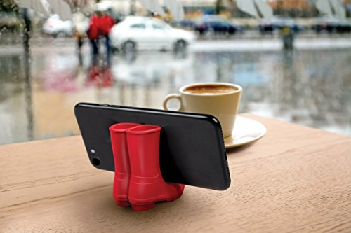 Genuine Fred 5216342 REBOOT Silicone Rain Boots Mobile Phone Stand, Red