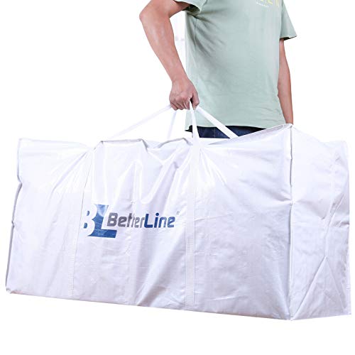 Extra Large Storage Bag - Heavy Duty 45x22x16 Inches Huge Tote Duffel with Max Load of 100 lbs. (45kg) - Tear-resistant & Water-resistant Polypropylene Woven Cloth, With Zippers