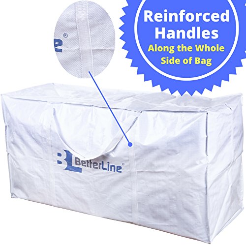 Extra Large Storage Bag - Heavy Duty 45x22x16 Inches Huge Tote Duffel with Max Load of 100 lbs. (45kg) - Tear-resistant & Water-resistant Polypropylene Woven Cloth, With Zippers