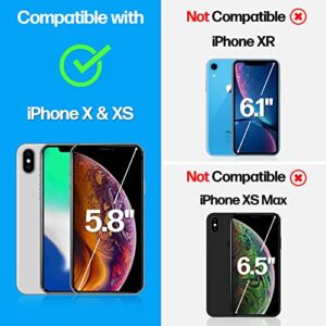 Power Theory Designed for iPhone X, iPhone Xs Screen Protector Tempered Glass [9H Hardness], Easy Install Kit, 99% HD Bubble Free Clear, Case Friendly, Anti-Scratch, 2 Pack