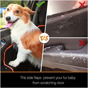 iBuddy Dog Car Seat Covers for Back Seat of Cars/Trucks/SUV, Waterproof Dog Car Hammock with Mesh Window, Side Flaps and Dog Seat Belt, Durable Anti-Scratch Nonslip Machine Washable Pet Car Seat Cover