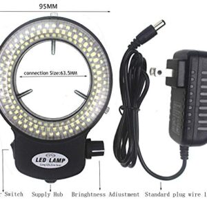 LED-144-ZK Black Adjustable 144 LED Ring Light Illuminator for Stereo Microscope (144 LED Ring Light)
