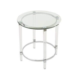 christopher knight home orianna acrylic and tempered glass circular side table, clear, 24 in x 24 in x 24 in